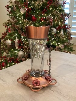 Copper Hummingbird Feeder