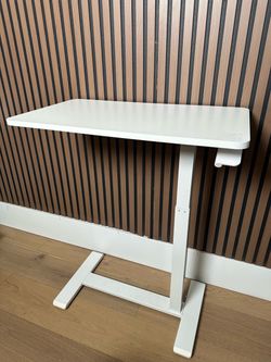 White Adjustable Height Side Table