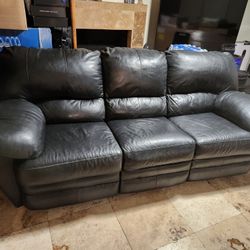 Black Leather Couch Not Perfect But Usable 