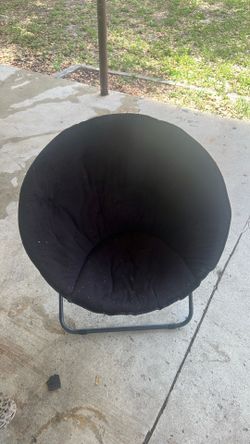 Mainstays black plush faux fur saucer chair
