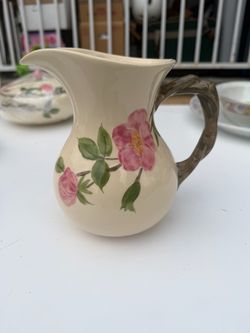 Vintage Franciscan Desert Rose 64 oz Water Pitcher 8.75" Large USA Pottery - Made in England
