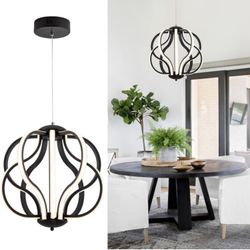 Modern LED Chandelier with Remote Control 10 Lights Dimmable Pendant Light for Dining Room Kitchen Foyer Entryway 3000K-6000K