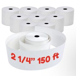 PM Company POS/Cash Register One-Ply Thermal Rolls - 2-1/4 x 150 Feet - 12-Pack 