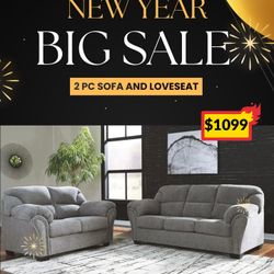 2 PC SOFA AND LOVESEAT 