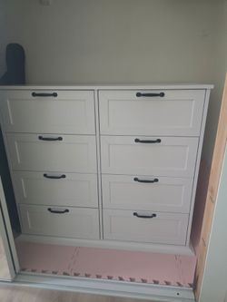 White 8-Drawer Dresser – Modern Farmhouse Style – $150