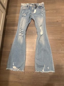 Rue 21 Light Wash Distressed Flare Jeans NWT