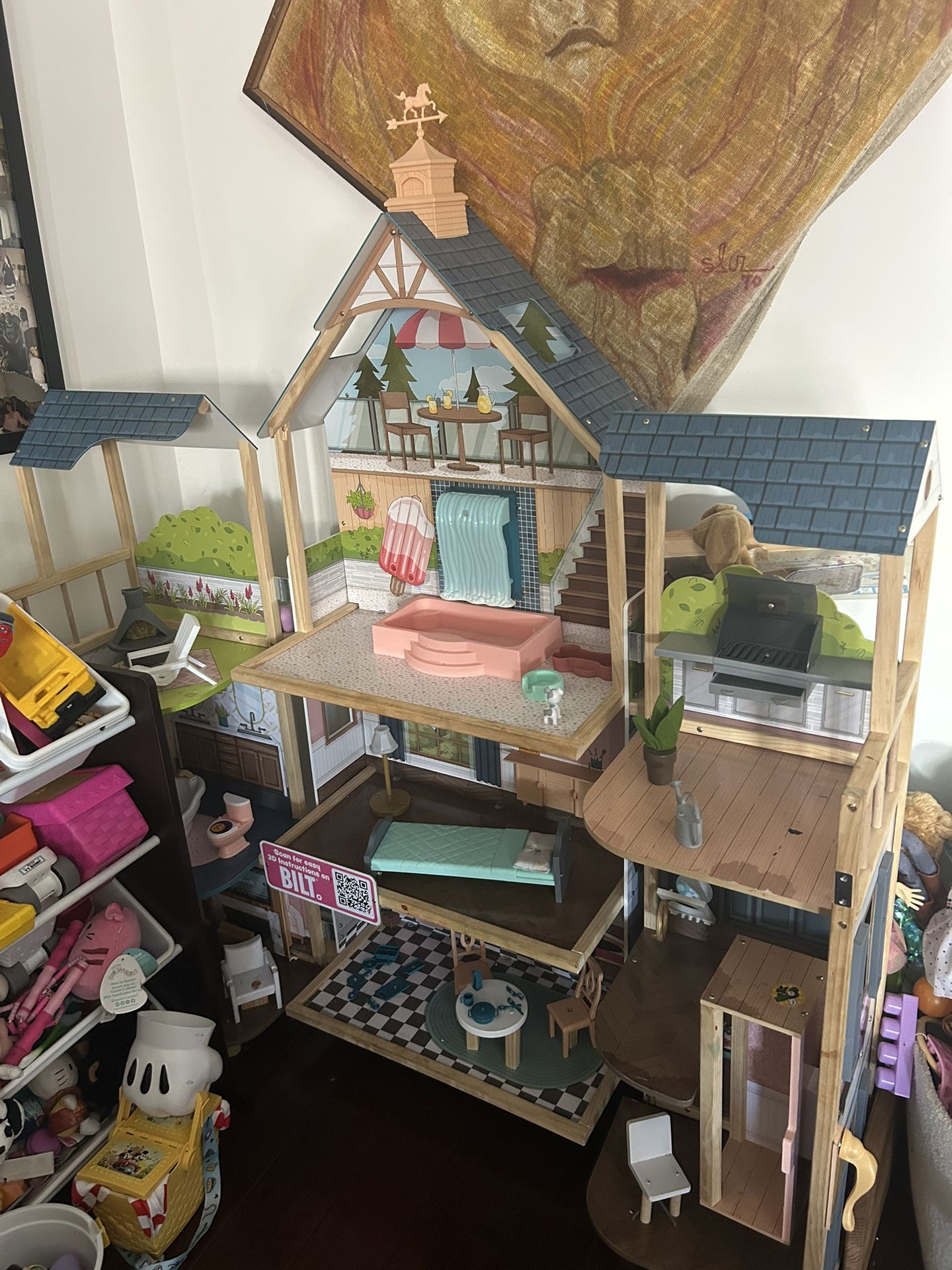 Wooden barbie doll house