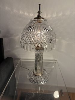 Vintage Diamond Cut Crystal Clear Table Lamp