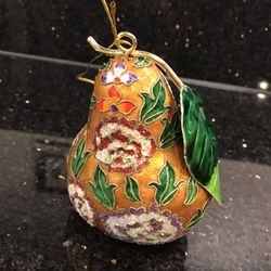 Vintage Cloisonne Pear Ornament