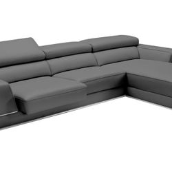Bergamo Sectional Sofa Elephant Gray Modani 