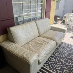 Free White Leather Couch 