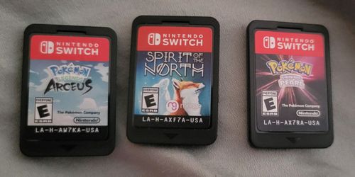 Nintendo Switch games - Pokémon Legends Arceus, Pokémon Shining Pearl, and Spirit of the North