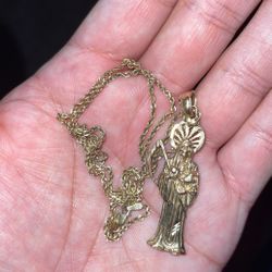 Solid 10k Gold Grim Reaper/ Rope Chain 