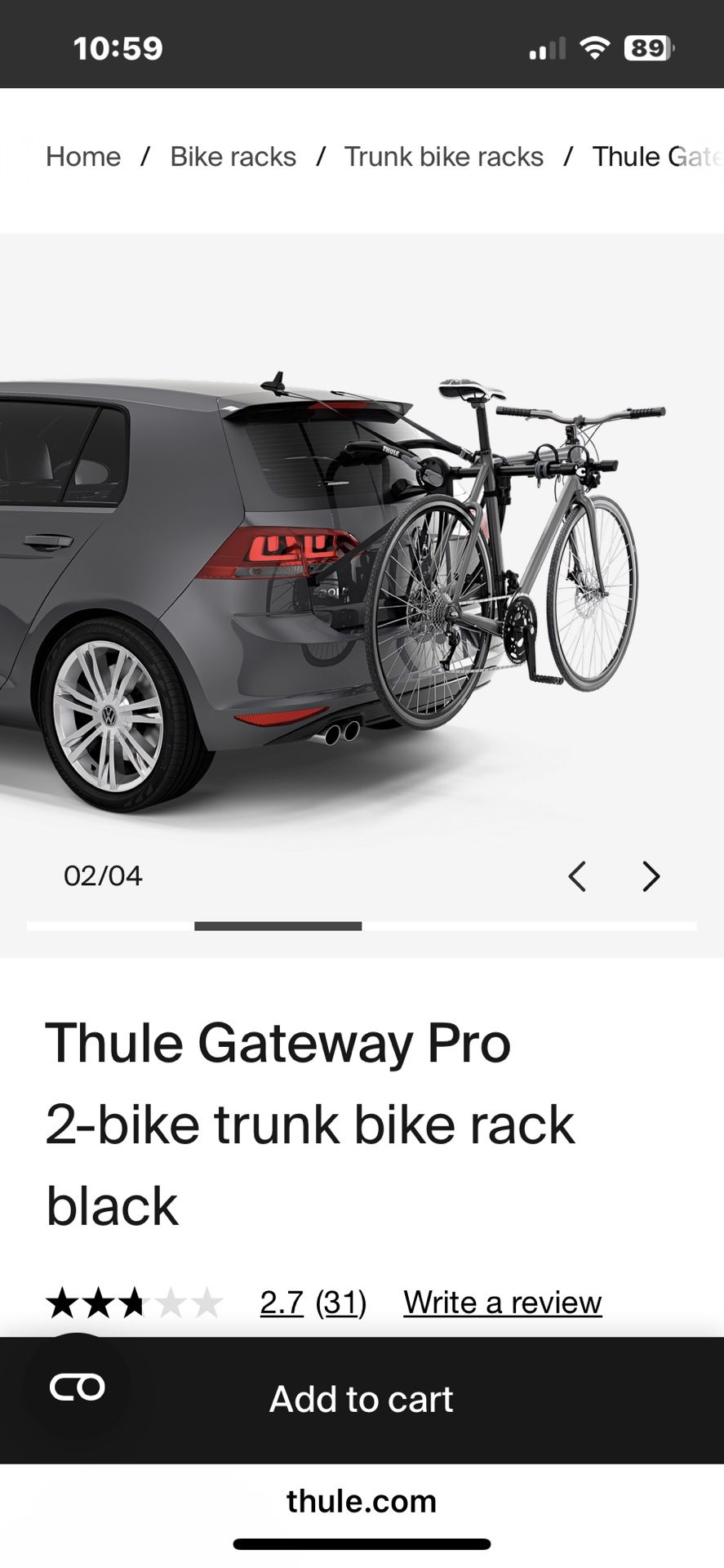 Thule Gateway pro -Used 3 Times