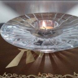 MIKASA CRYSTAL VOTIVE CANDLESTICK 7"×2"