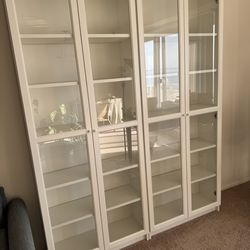 IKEA Billy White Bookcase with glass doors