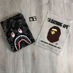 *NEW* Bape Black/Grey Zip Up Size Small, Med, Large 100% Authentic.