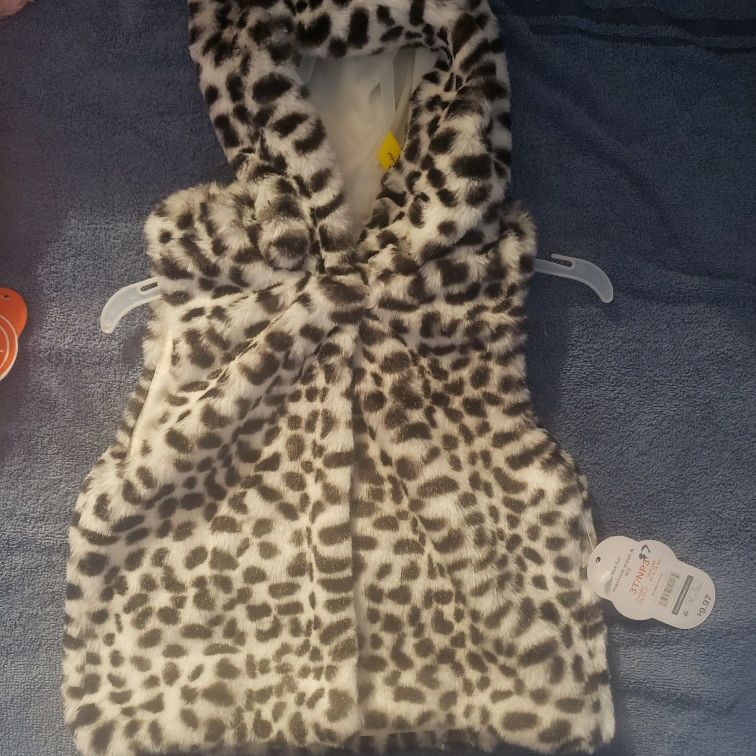 Beautiful Black And White Fur Vest