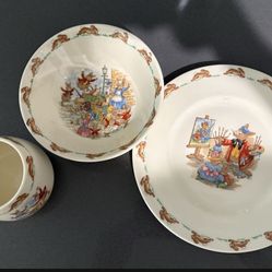 Vintage Royal Doulton Bunnykins 3 Piece Set