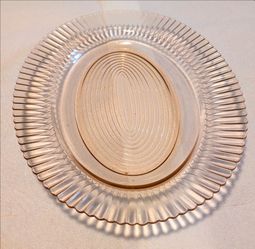 Depression glass petalware pink by Macbeth Evans serving dish
