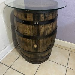 Genuine Whiskey Barrel Bar Table 