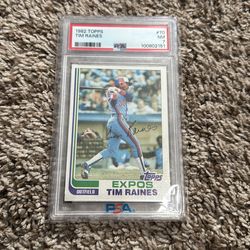 Tim Raines PSA7 baseball card top