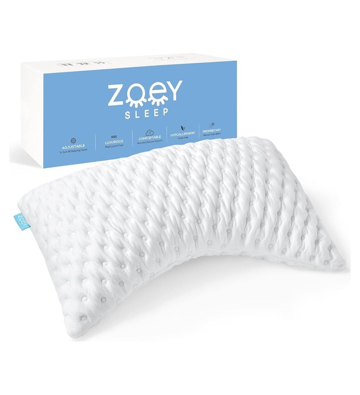 Zoey Sleep Side Sleep Pillow for Neck and Shoulder Pain Relief