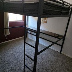 Queen Bed Frame With Desk 