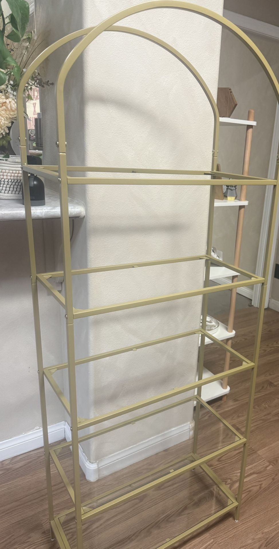 Gold Metal Glass Shelf