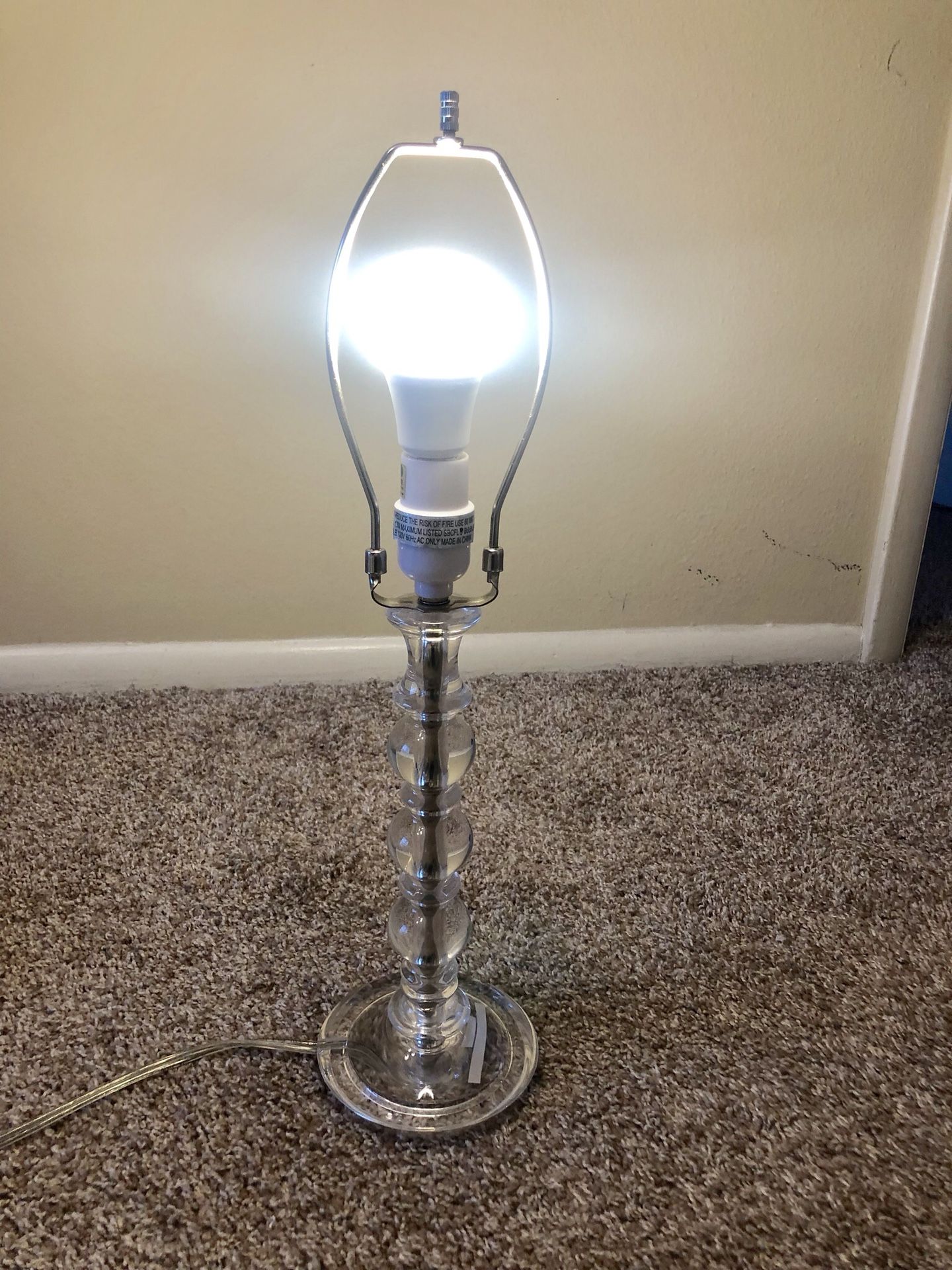 NEW Pottery Barn Acrylic Clear Lamp