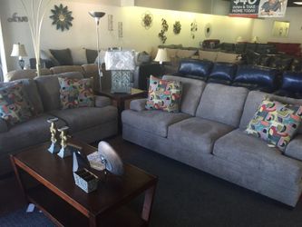 Grey Serta sofa and loveseat