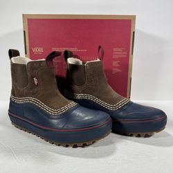 Vans MTE Standard Mid Chelsea Snow Boots Brown Navy Blue Women 7.5 Men 6