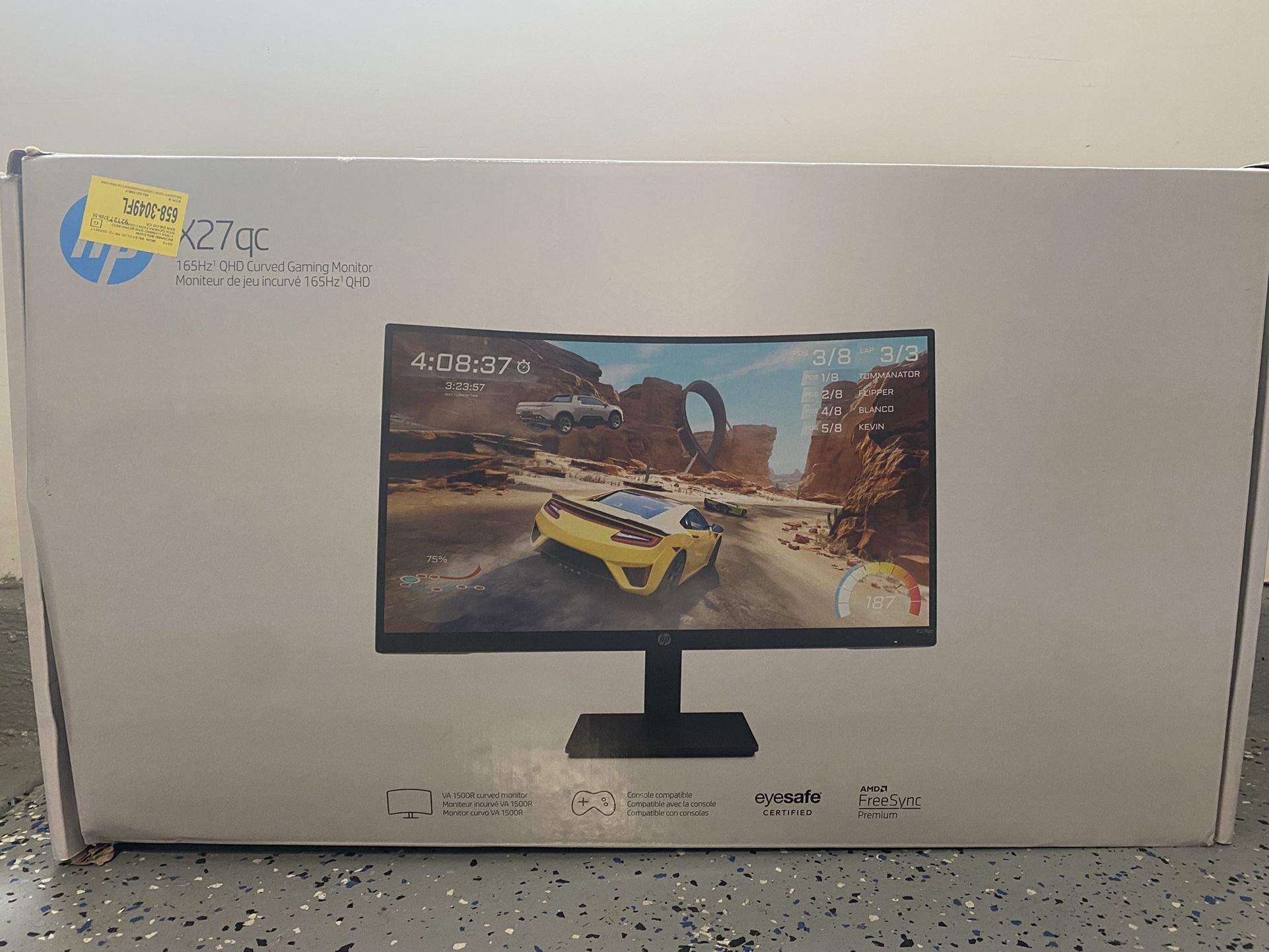 HP X27qc 165hz qhd Curved Gaming Monitor 