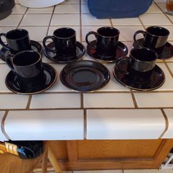 Set of Expresso cups with saucers