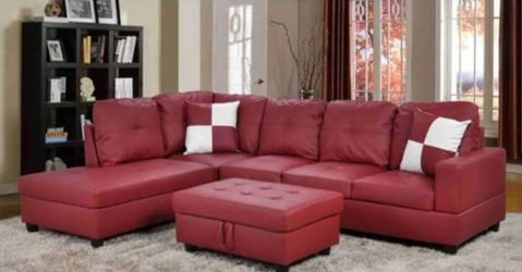 Sectional and ottoman