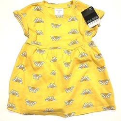New! Okie Dokie Baby Girls Short Sleeve Dress/ Bloomer 12 Month Yellow Daisy