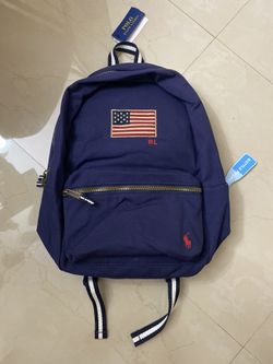 Polo Ralph Lauren Laptop Backpack American USA Flag Newport Navy