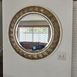 Round Gold Mirror. Geometric Design $60 OBO