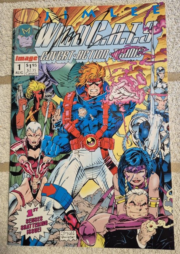 WILDC.A.T.S #1 SIGNED JIM LEE IMAGE COMICS WILDSTORM 1992 NM GOLD APPLE EXCL COA