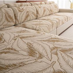 Brand New    Sofa Cover Washable Sectional Couch Covers Sofa Slipcovers for 3 Cushion Couch Pet Friendly L Shaped Couch Protector Leaf Printed Covers 