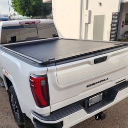 SyneticUSA 2007-2026 Chevy Silverado/GMC Sierra 1500 6'5'' Standard Bed Aluminum Manual Retractable Tonneau Cover Off-Road Pro W/ T-Slotted Rails