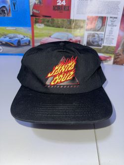 Santa Cruz FLAMED NOT A DOT UNSTRUCTURED MID Skateboard Snapback Hat BLACK