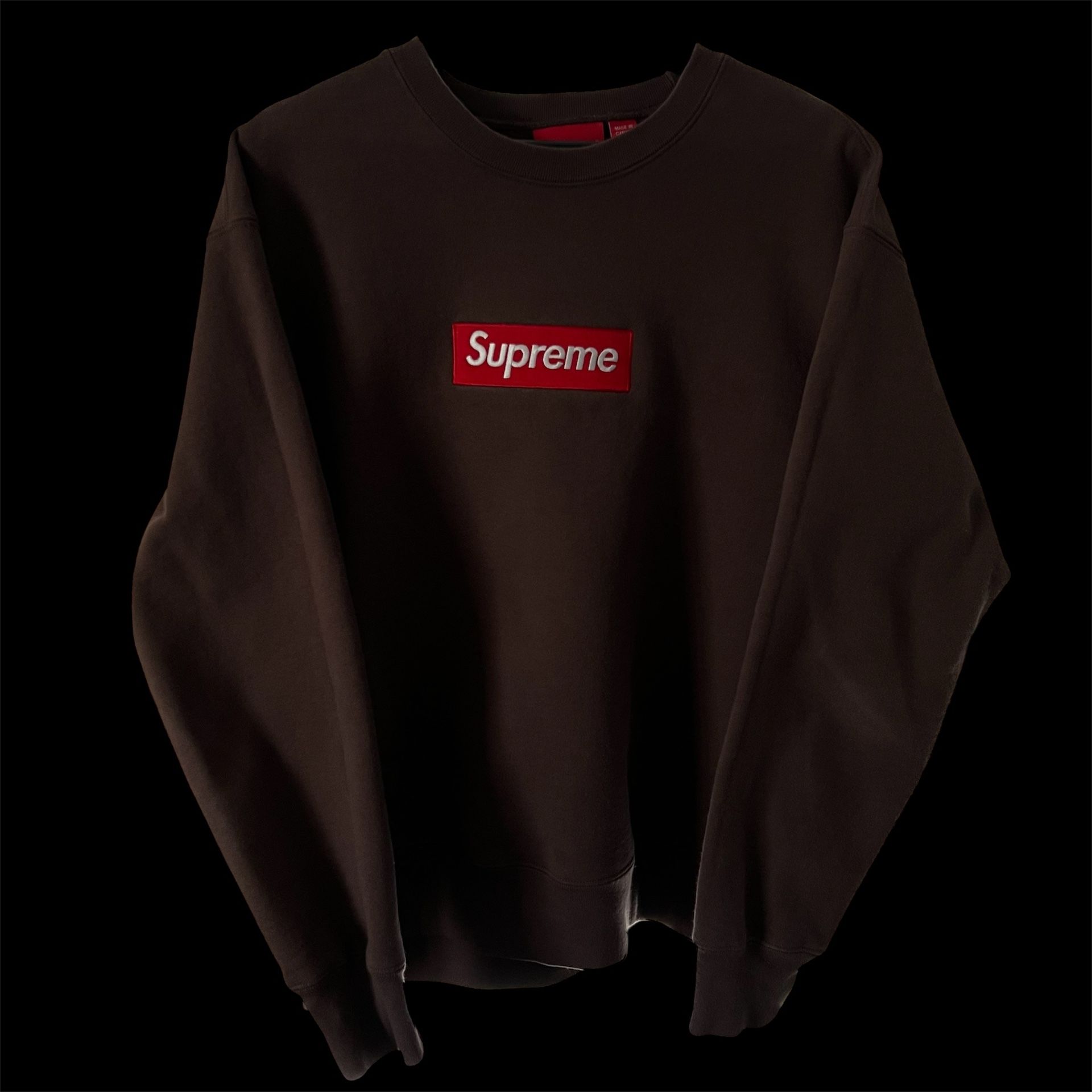 Supreme Box Logo Crewneck FW22 Brown Medium