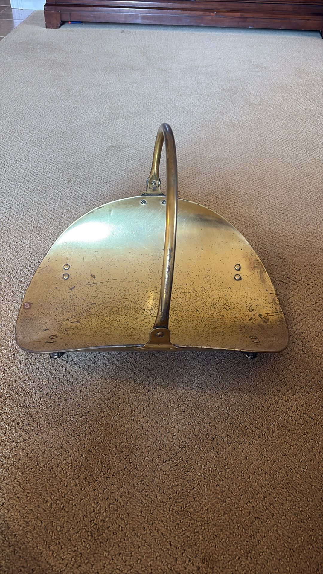 Brass log/firewood carrier