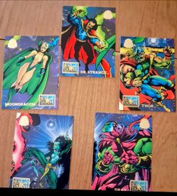 1994 Marvel 5 Blood and Thunder Trading Cards: Thor, Dr. Strange, MoonDragon
