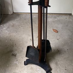 Four piece fire tool set