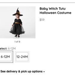 Pottery Barn Baby Witch Costume 6-12mo