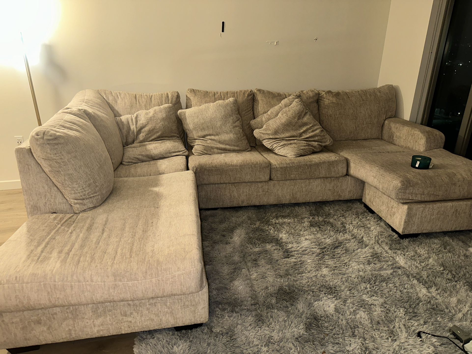 U Sectional 3 Piece Sofa W/ Chaise- MOVING NEED TO SELL ASAP!