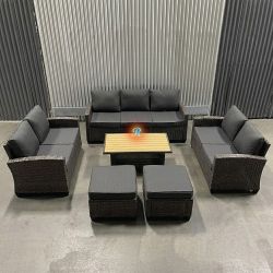 9-Seater Outdoor Sectional Patio Furniture Set