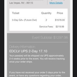 EDC 2024 Las Vegas GA + & RV parking Spot 